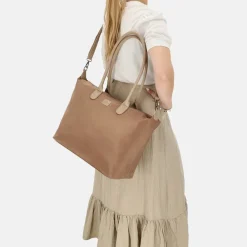 Dames Laptoptassen^Charm London Buckingham Mono shopper met 15.6 inch laptopvak L lichttaupe