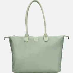 Dames Laptoptassen^Charm London Buckingham Mono shopper met 15.6 inch laptopvak L lichtgroen