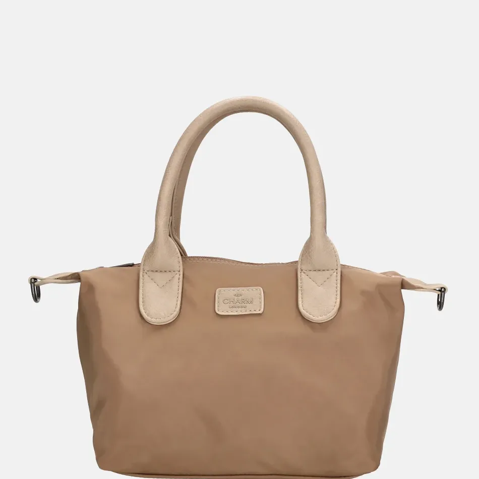 Handtassen^Charm London Buckingham Mono handtas lichttaupe