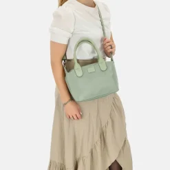 Handtassen^Charm London Buckingham Mono handtas lichtgroen
