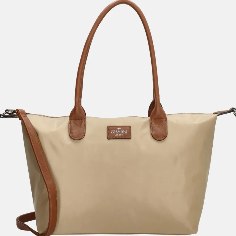 Shoppers^Charm London Buckingham shopper L zand