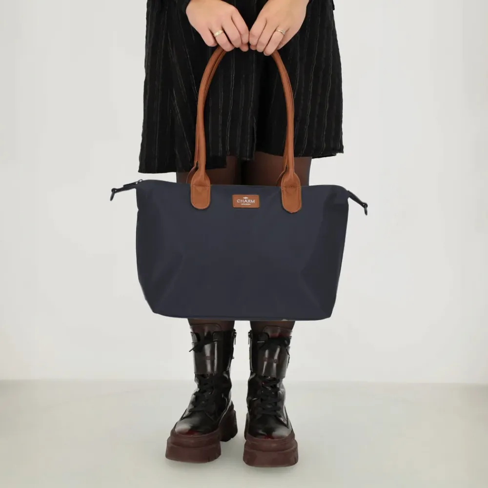 Shoppers^Charm London Buckingham shopper L blauw