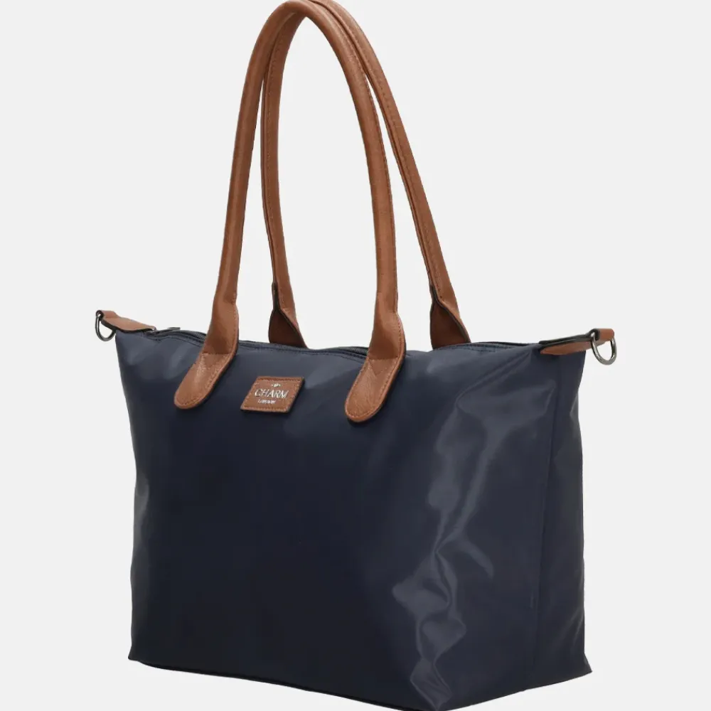 Shoppers^Charm London Buckingham shopper L blauw