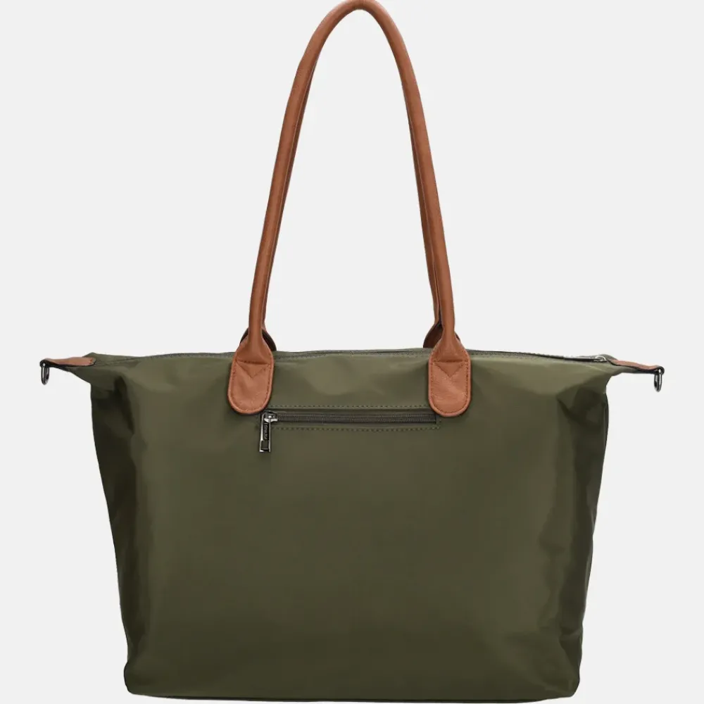 Schoolhandtassen | Dames Laptoptassen^Charm London Buckingham shopper met 15.6 inch laptopvak L olijfgroen