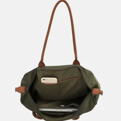 Schoolhandtassen | Dames Laptoptassen^Charm London Buckingham shopper met 15.6 inch laptopvak L olijfgroen