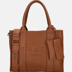 Shoppers^Charm London Debossed shopper M bruin