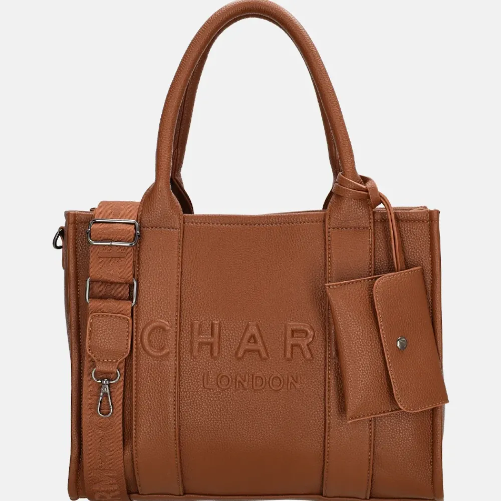 Shoppers^Charm London Debossed shopper M bruin