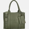 Shoppers^Charm London Debossed shopper M natuur groen