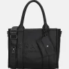 Shoppers^Charm London Debossed shopper M zwart