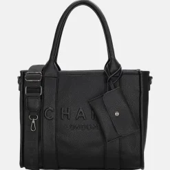 Shoppers^Charm London Debossed shopper M zwart