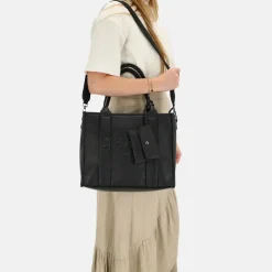 Shoppers^Charm London Debossed shopper M zwart