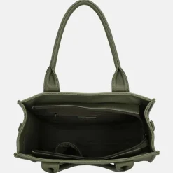 Shoppers^Charm London Debossed shopper M natuur groen