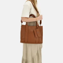 Shoppers^Charm London Debossed shopper M bruin