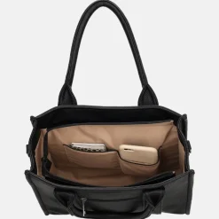 Shoppers^Charm London Debossed shopper M zwart