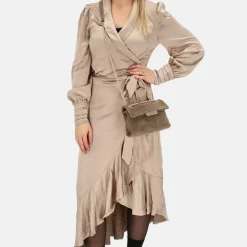 Crossbody Tassen^Charm London Elisa crossbody tas donkertaupe
