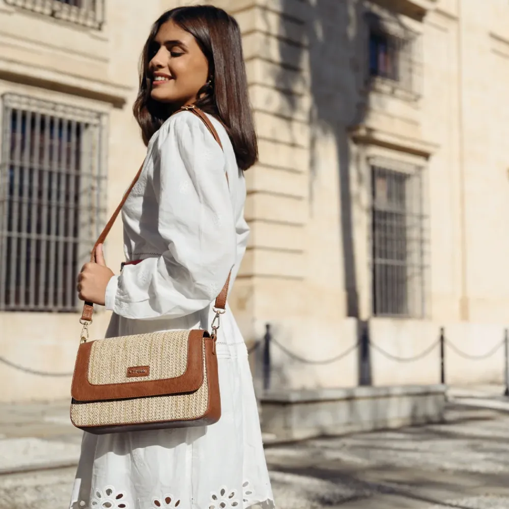 Crossbody Tassen^Charm London Hillingdon crossbody tas beige/cognac