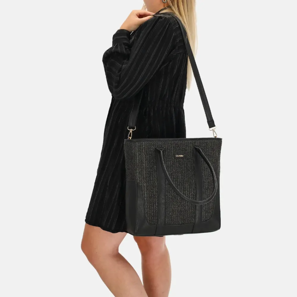 Shoppers^Charm London Hillingdon shopper zwart