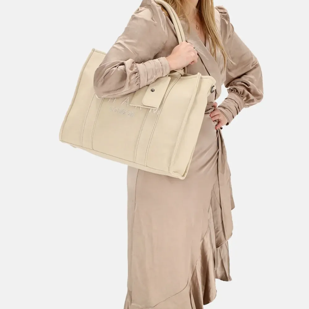 Dames Laptoptassen^Charm London laptoptas 15 inch zand