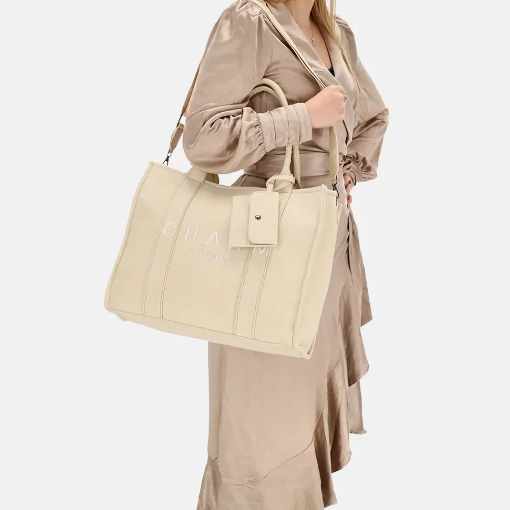 Dames Laptoptassen^Charm London laptoptas 15 inch zand