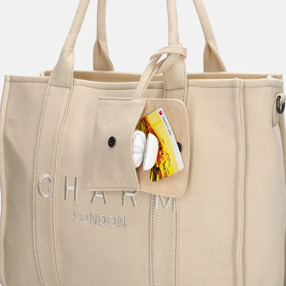 Dames Laptoptassen^Charm London laptoptas 15 inch zand