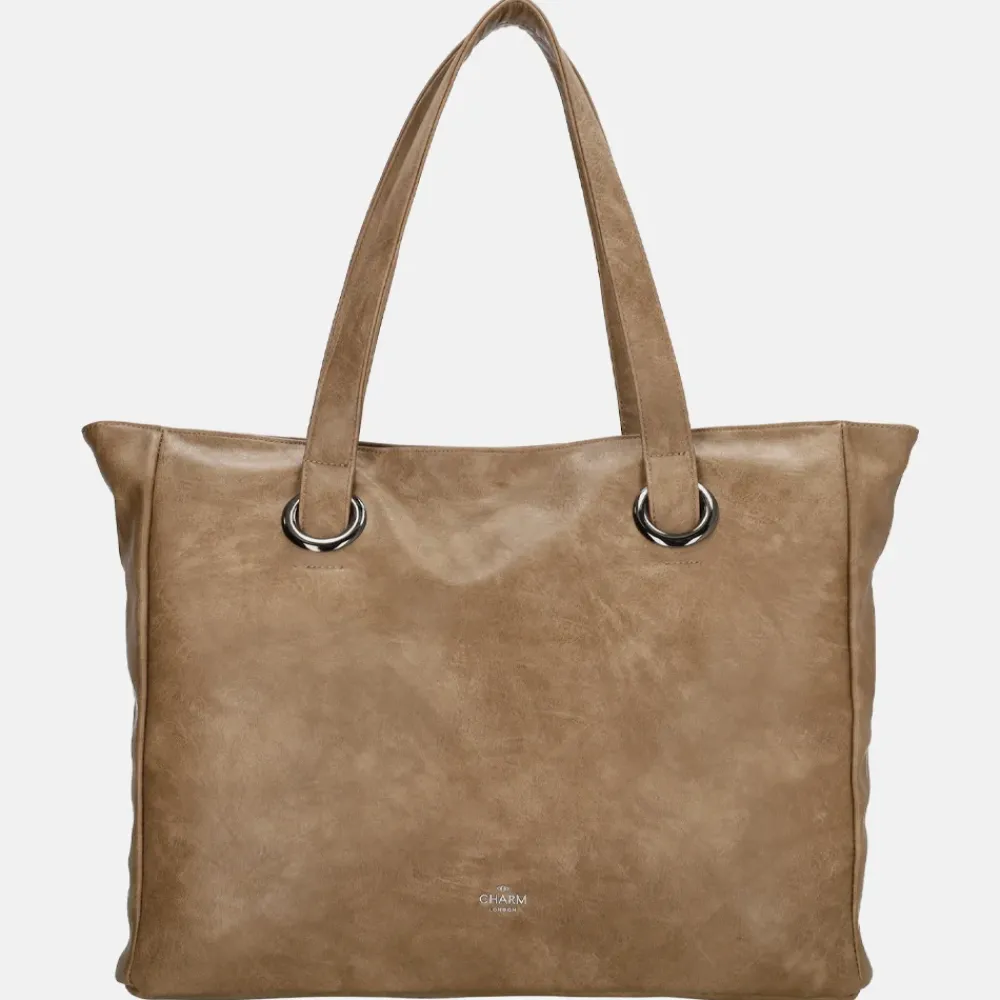 Schoolhandtassen | Dames Laptoptassen^Charm London Liberty shopper 15 inch taupe