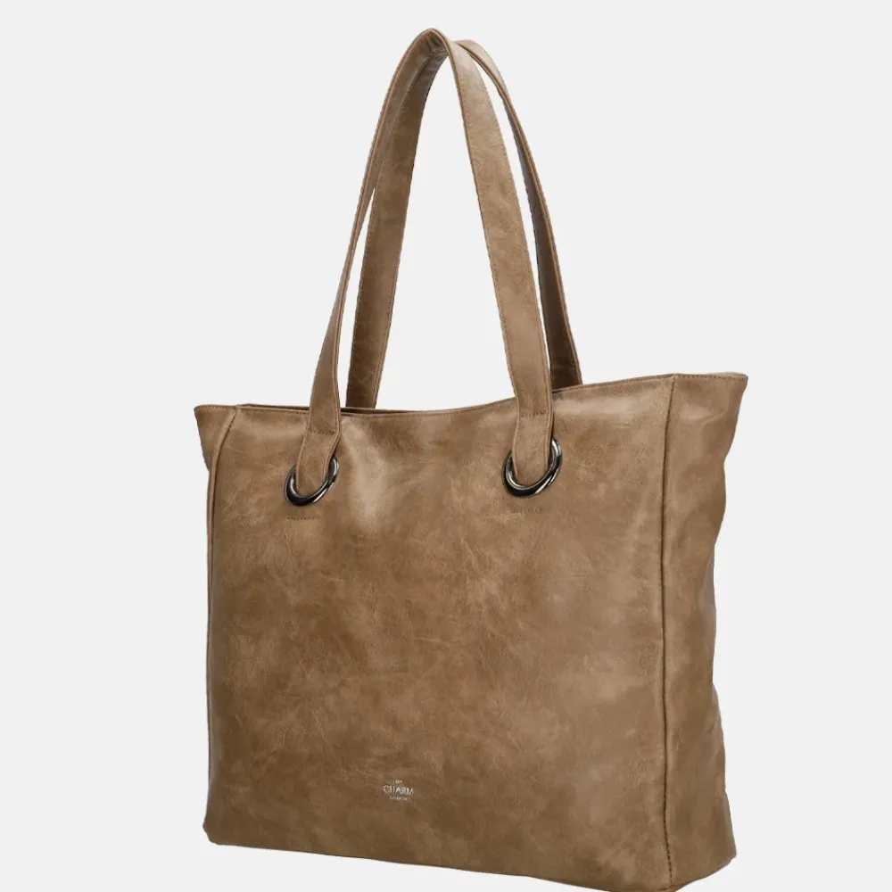 Schoolhandtassen | Dames Laptoptassen^Charm London Liberty shopper 15 inch taupe