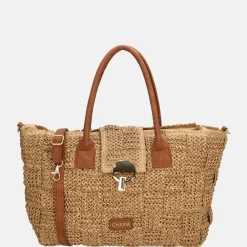 Handtassen^Charm London Margate handtas riet natuur