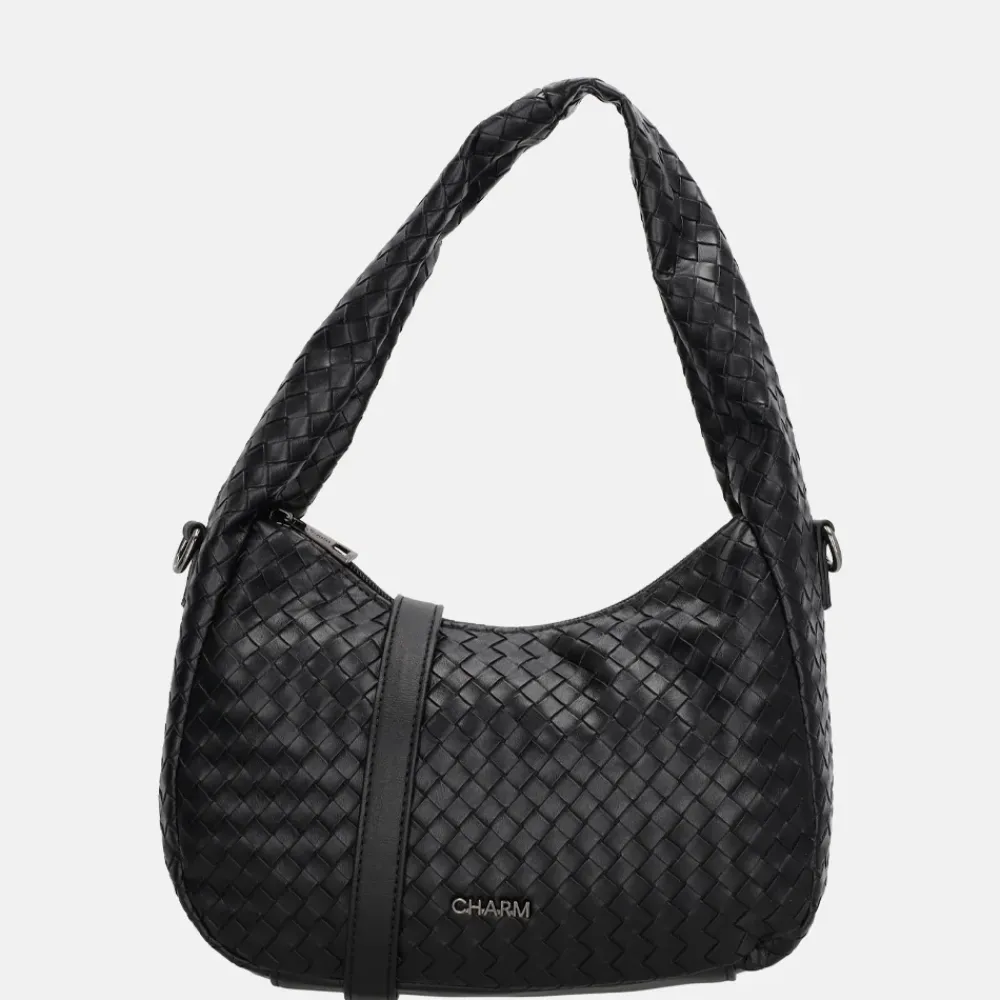 Schoudertassen^Charm London Maribello schoudertas zwart