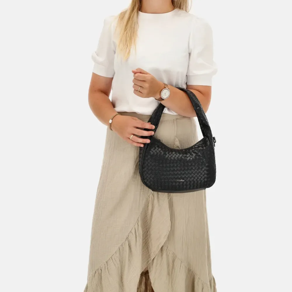 Schoudertassen^Charm London Maribello schoudertas zwart