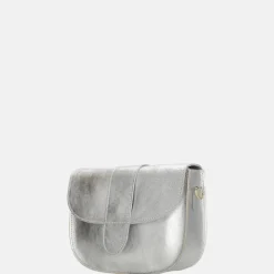 Crossbody Tassen^Charm London metallic crossbody tas zilver