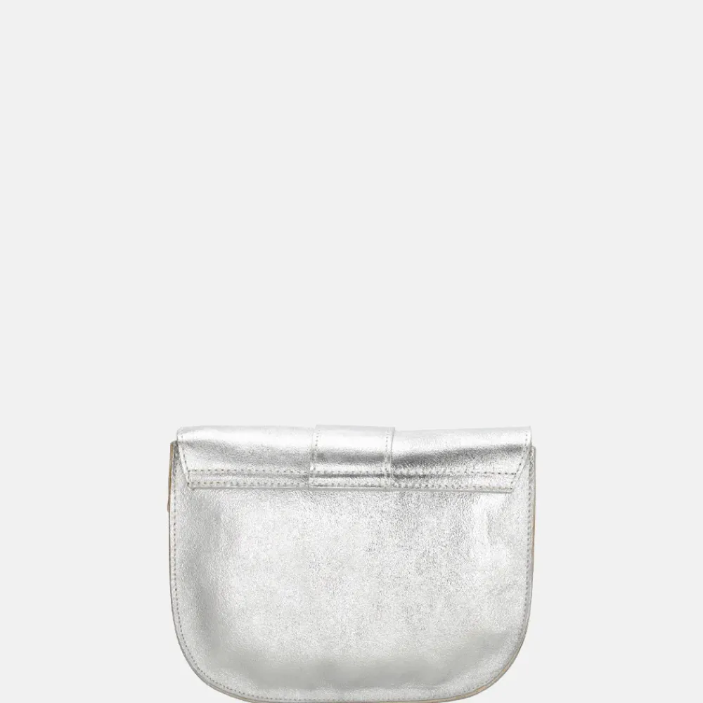 Crossbody Tassen^Charm London metallic crossbody tas zilver