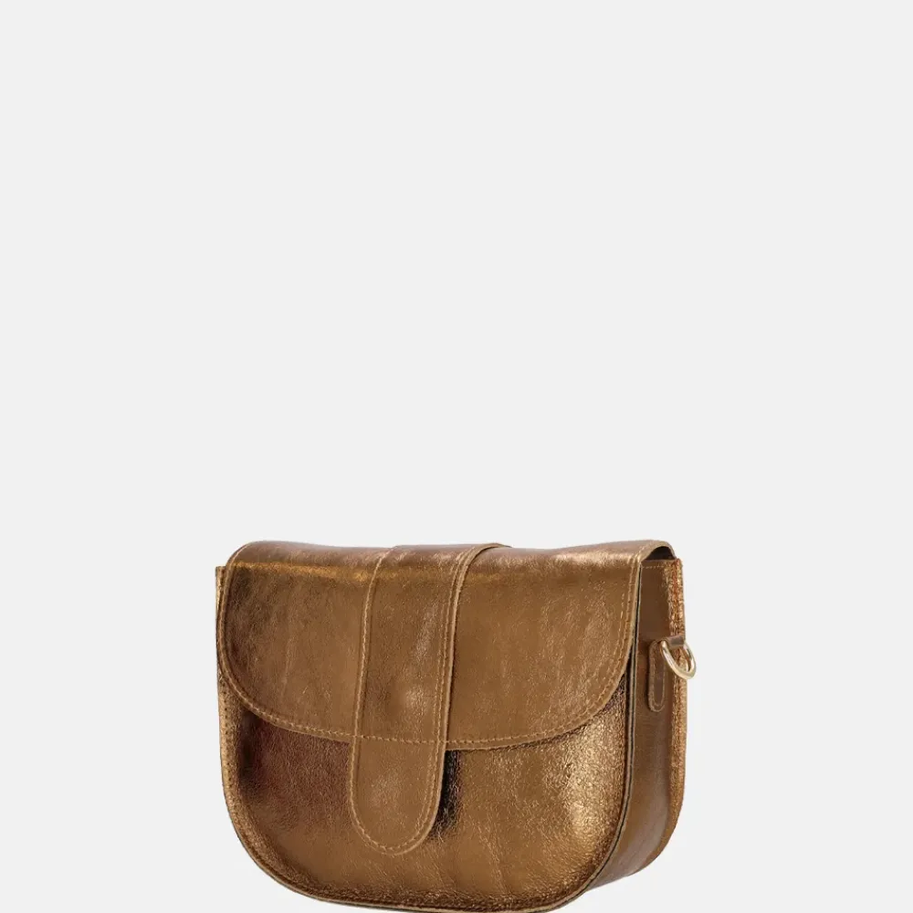 Crossbody Tassen^Charm London metallic crossbody tas brons