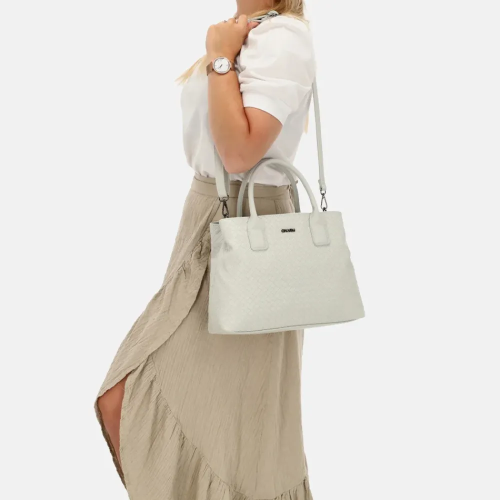 Handtassen^Charm London Mirabello handtas M lichtgrijs