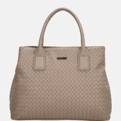 Handtassen^Charm London Mirabello handtas M taupe