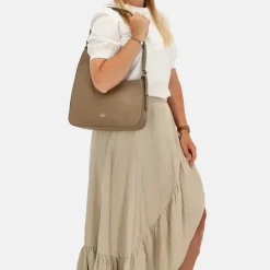 Schoudertassen^Charm London Mondmarte schoudertas taupe