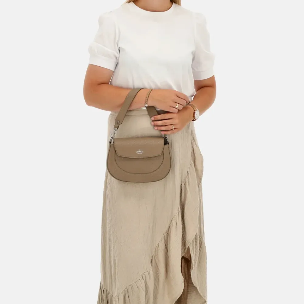 Crossbody Tassen^Charm London Montmartre crossbody tas taupe