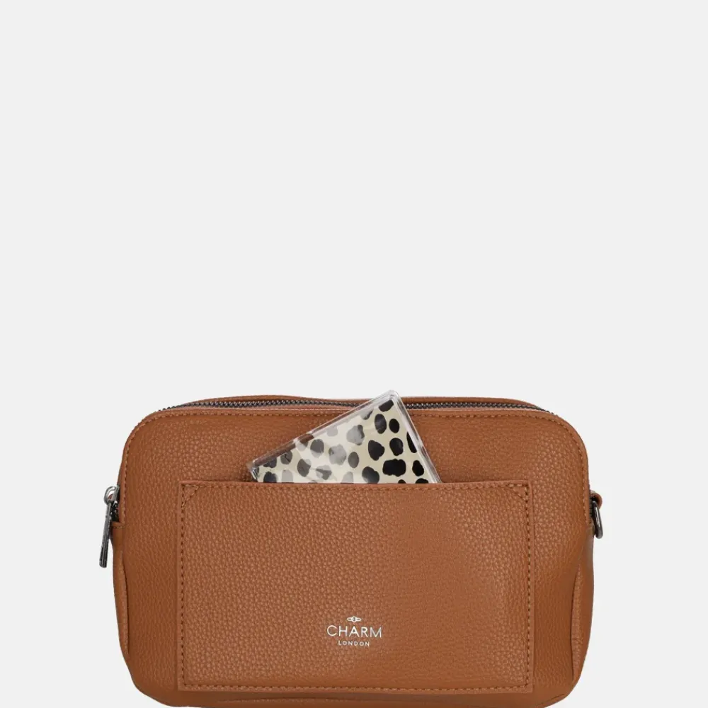 Crossbody Tassen^Charm London Pentonville crossbody tas cognac