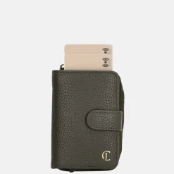 Dames Portemonnees^Charm London safety wallet portemonnee donkergroen