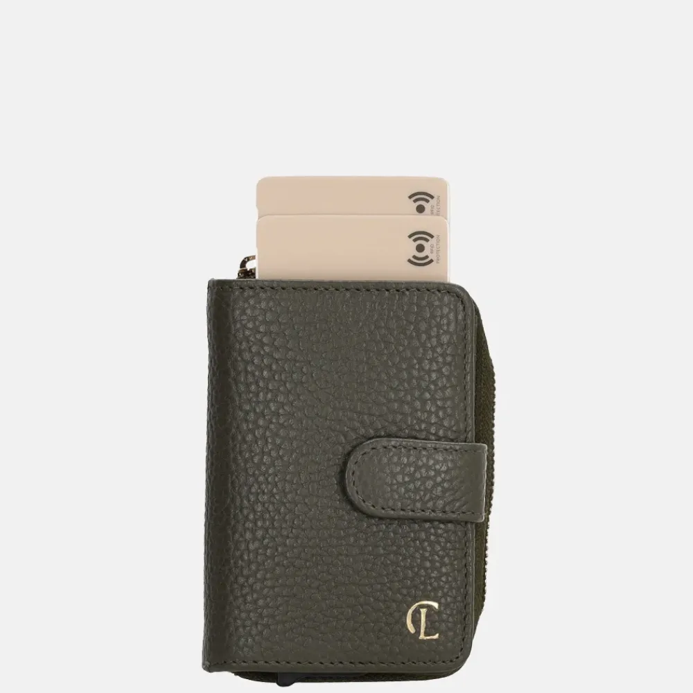 Dames Portemonnees^Charm London safety wallet portemonnee donkergroen