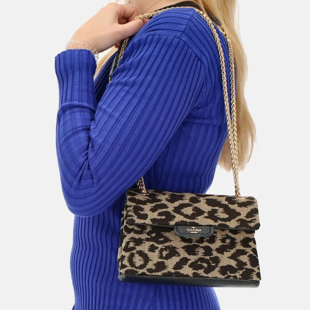 Schoudertassen^Charm London schoudertas panterpint
