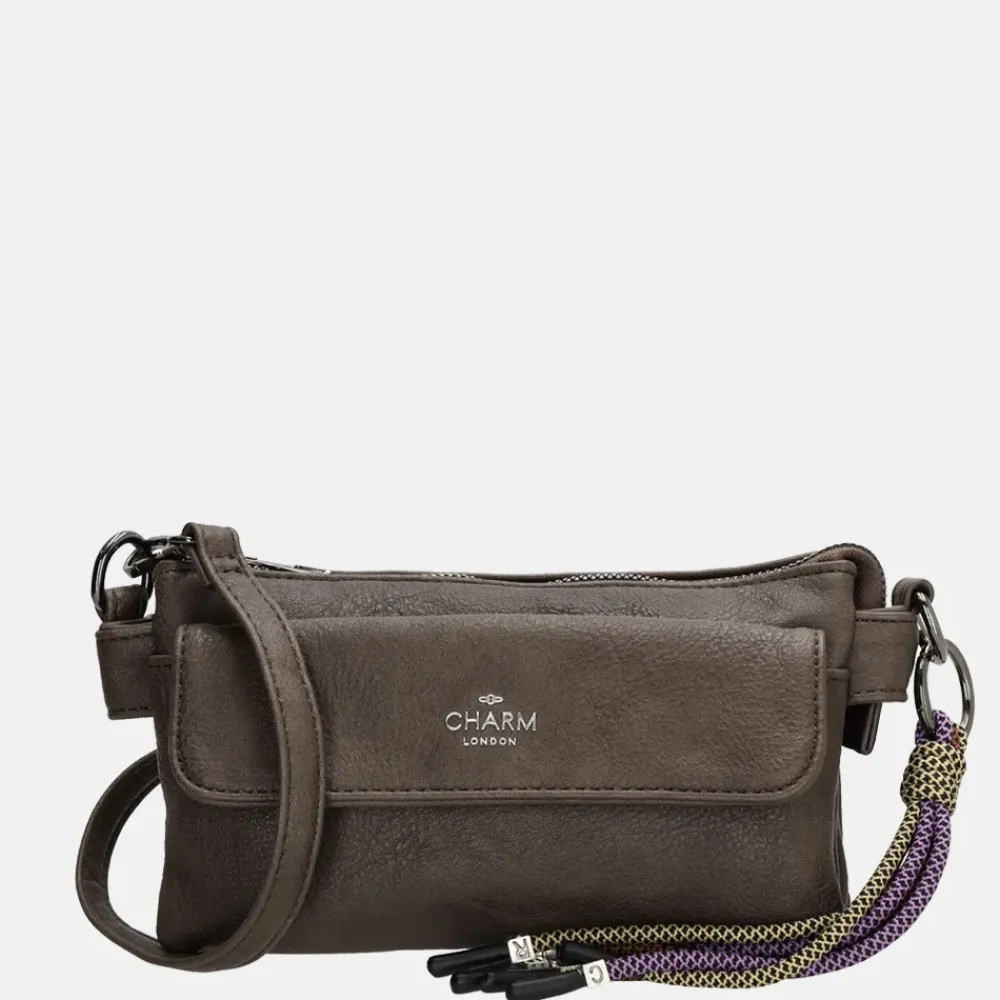 Crossbody Tassen^Charm London Tottingham crossbody tas S donkerbruin