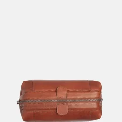 Toilettassen^Chesterfield Biassa toilettas L cognac