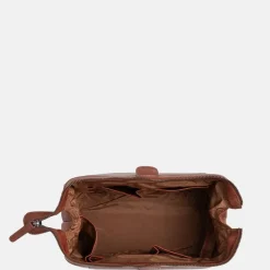 Toilettassen^Chesterfield Biassa toilettas L cognac