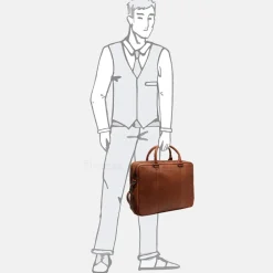 Heren Laptoptassen^Chesterfield Boston laptoptas 15 inch cognac
