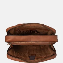 Heren Laptoptassen^Chesterfield Boston laptoptas 15 inch cognac