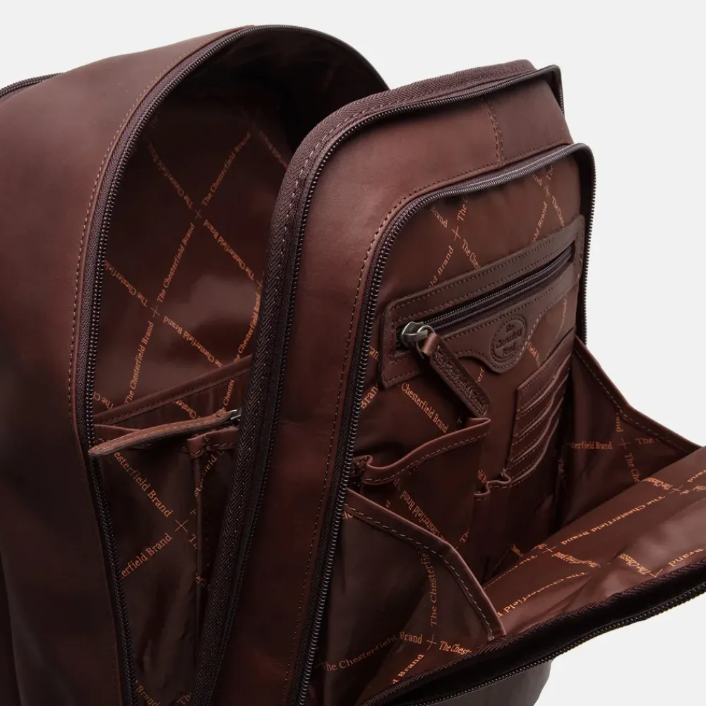 Laptop Rugzakken^Chesterfield Detroit laptoprugzak 14 inch brown