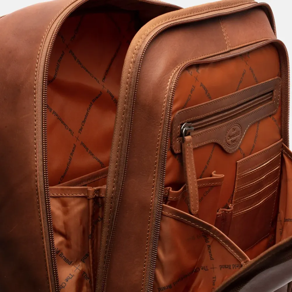 Laptop Rugzakken^Chesterfield Detroit laptoprugzak 14 inch cognac