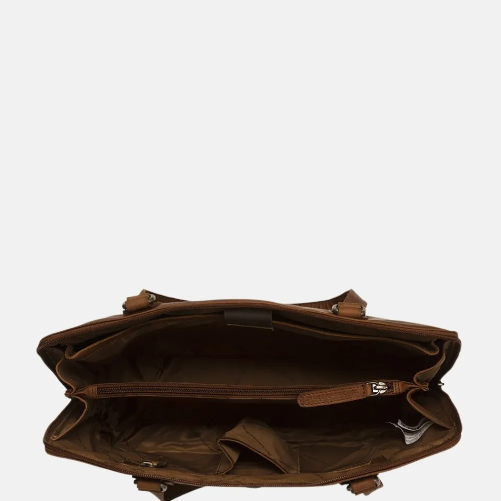 Schoolhandtassen | Shoppers^Chesterfield Flint shopper 13.3 inch cognac