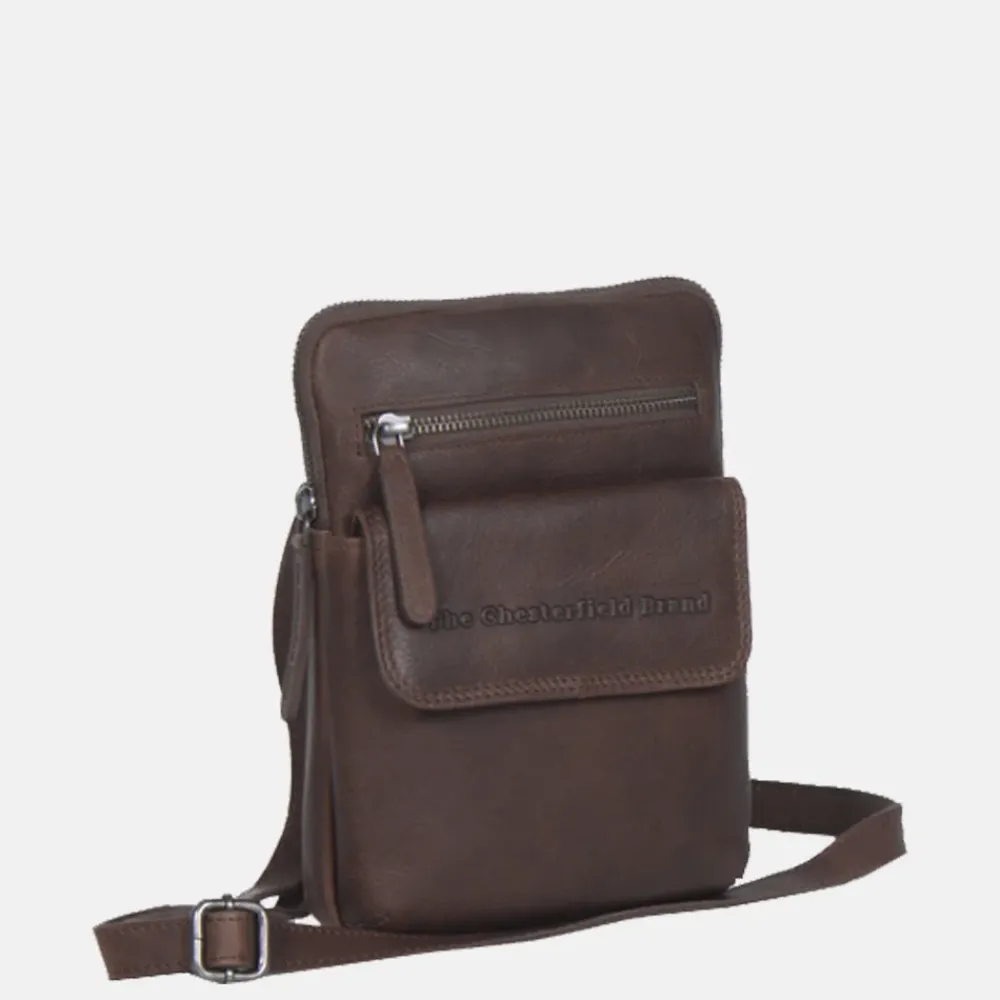 Schoudertassen^Chesterfield Lou schoudertas donkerbruin