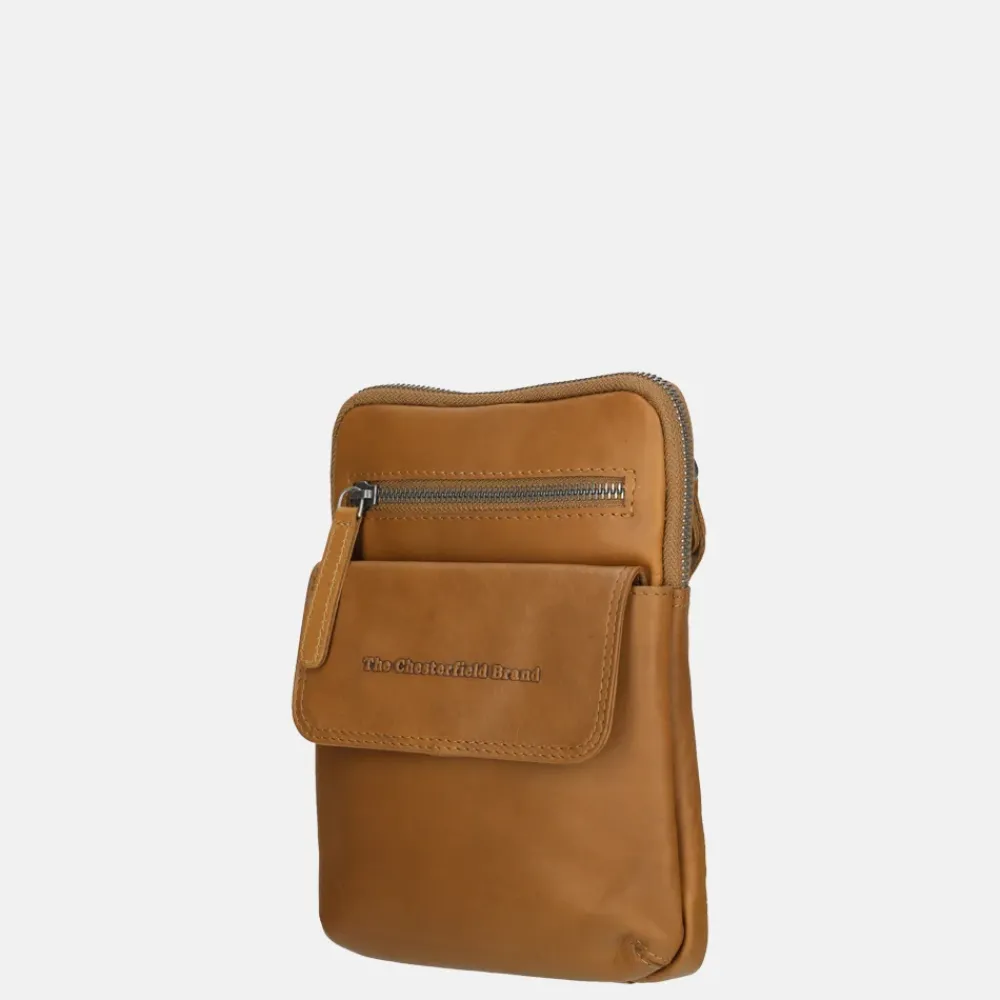 Schoudertassen^Chesterfield Lou schoudertas cognac